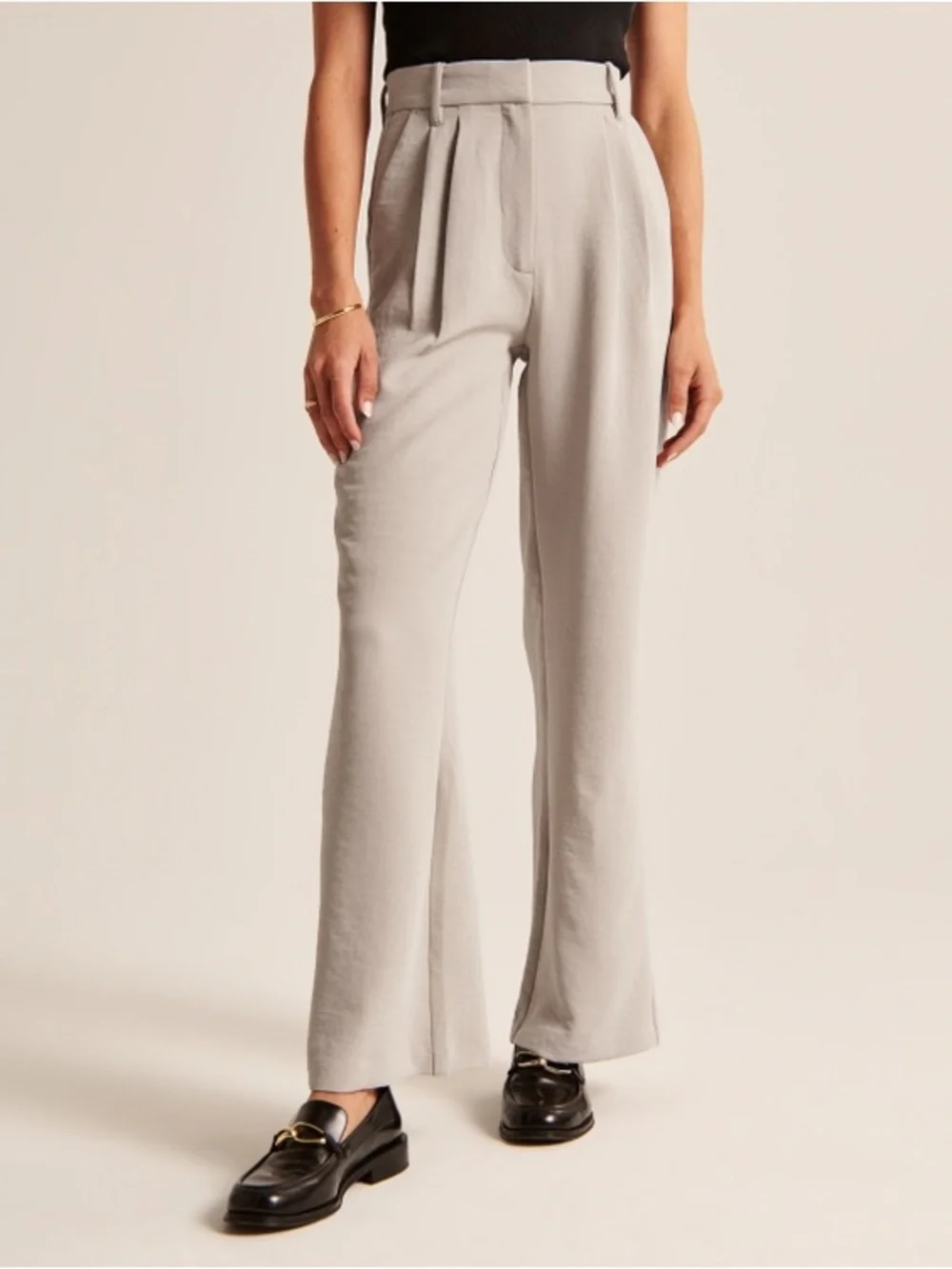 Abercrombie & Fitch Wide-Leg Pants in Light Taupe Size 25/0